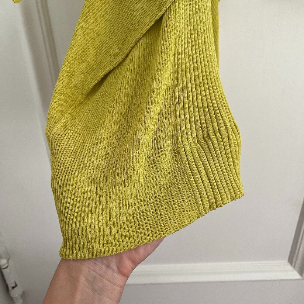 Bottega Veneta Lime Green Rib Seamless Silk Dress Large - Picture 4 of 6